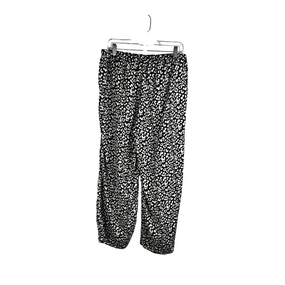 Banana Republic Pajama Pants L Leopard Print Drawstring Loungewear Sleep
